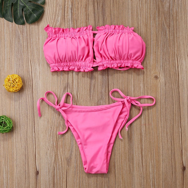 bikini rosa claro ajustable
