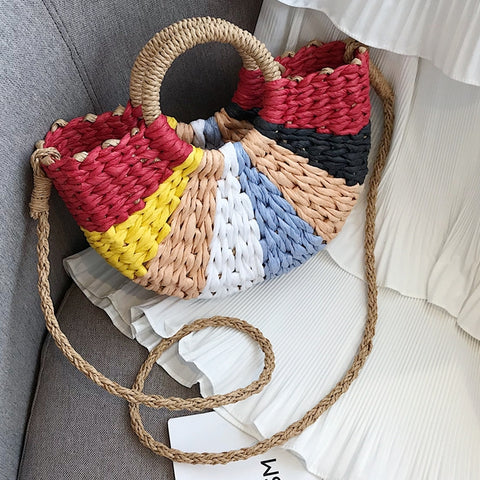 bolso de mimbre colores