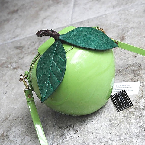 bolso original forma fruta manzana