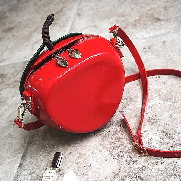 bolso original forma fruta manzana