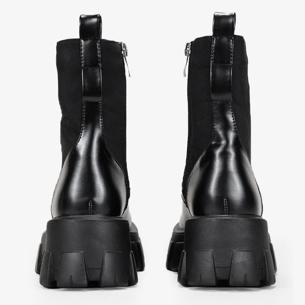 botas negras con bolsillo botas platorma boots with bag