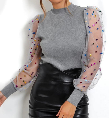 camisa mangas abullonadas lunares colores