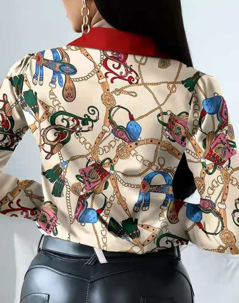 camisa manga larga estampada