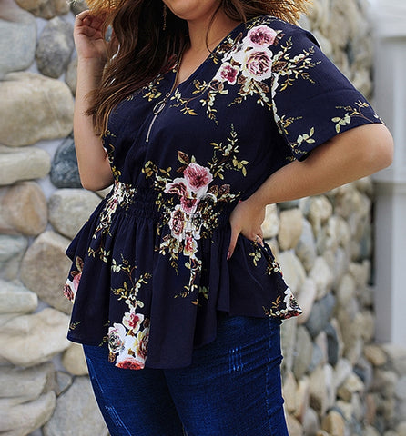 camisa talla grande estampado floral