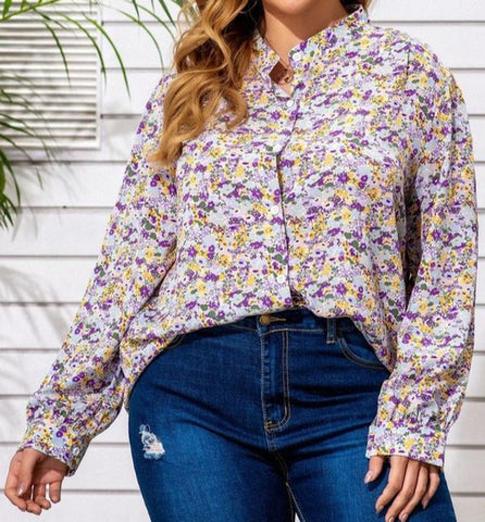 camisa talla grande floral