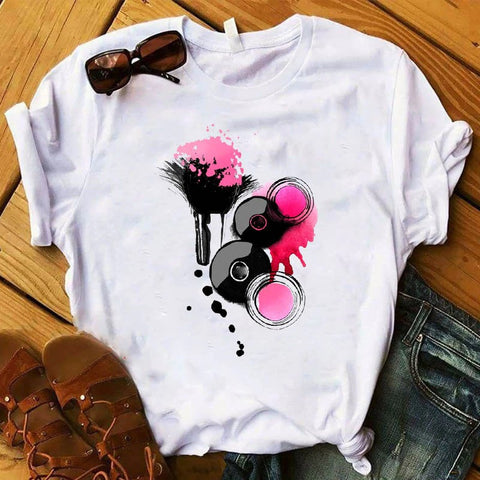 camiseta maquillaje