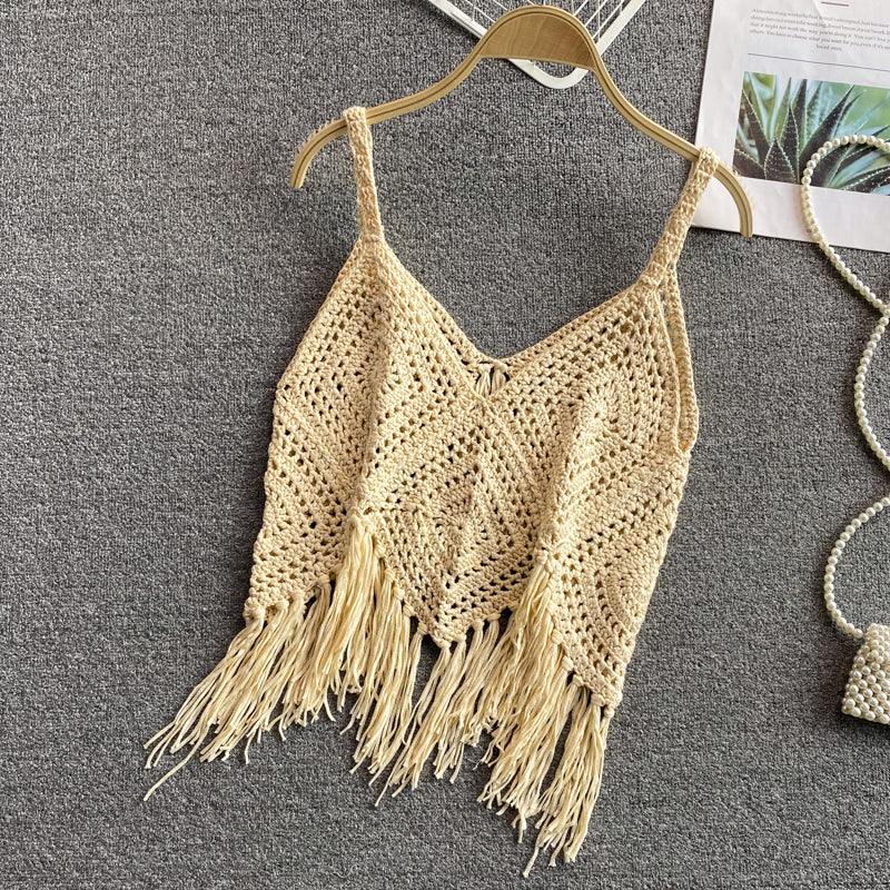 camiseta top corto crochet