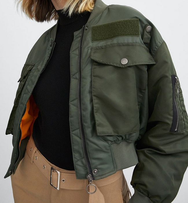 chaqueta bomber verde militar