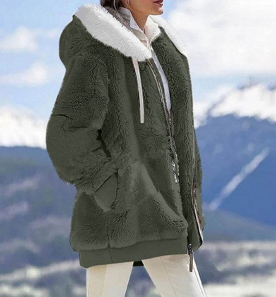 chaqueta pelo capucha invierno larga suave 