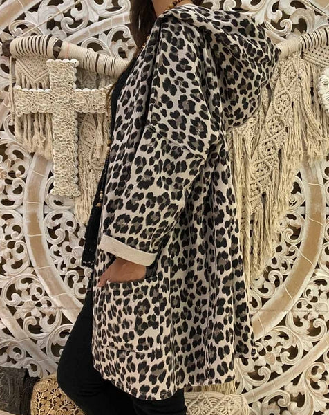 chaqueta talla grande leopardo
