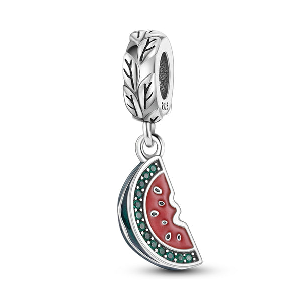 charm plata pulsera sandia fruta