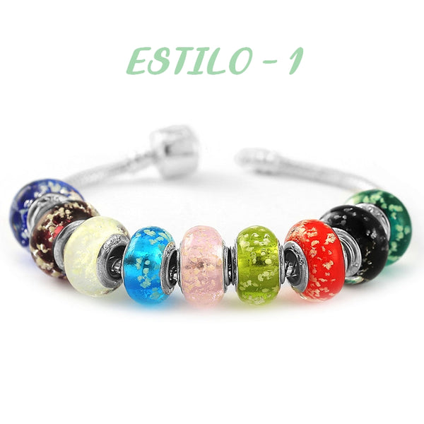 lote charms cristal charm redondo