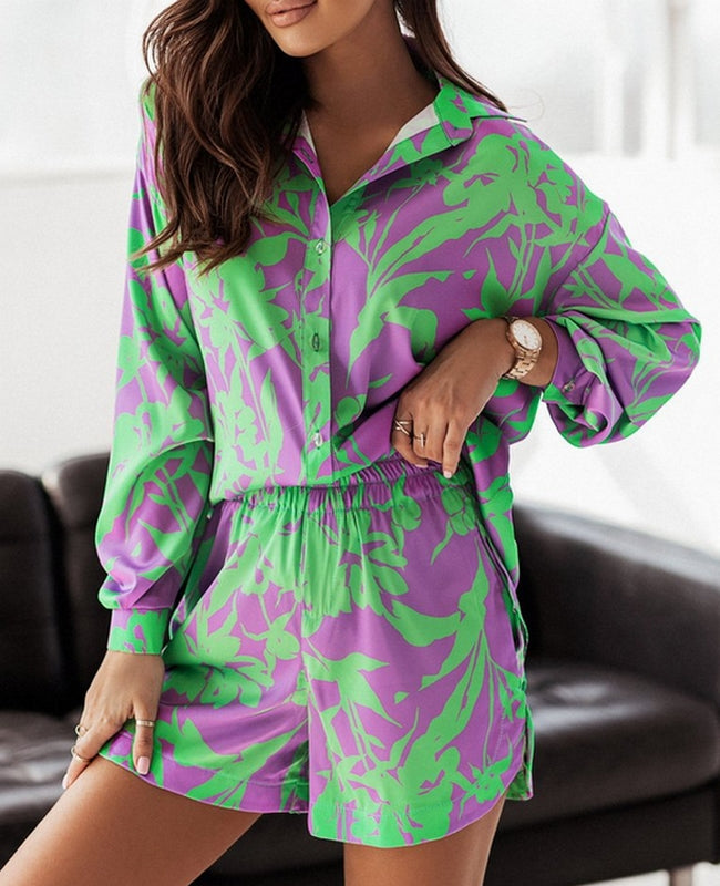 conjunto verano estampado pantalon corto
