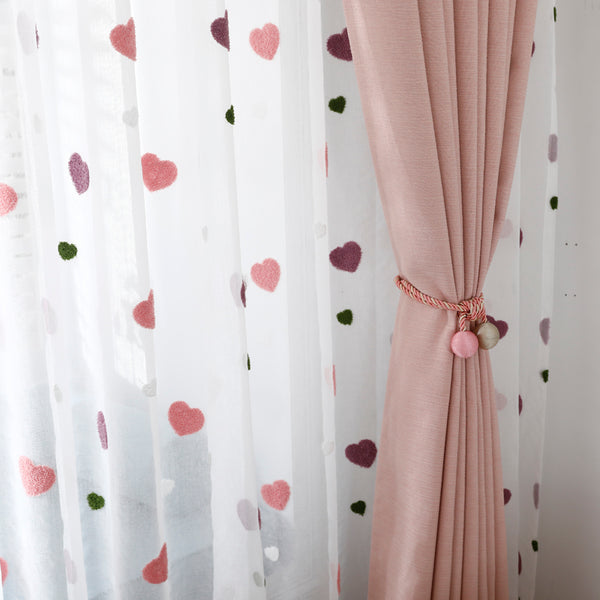 cortina blanca corazones cortina bonita hearts curtains