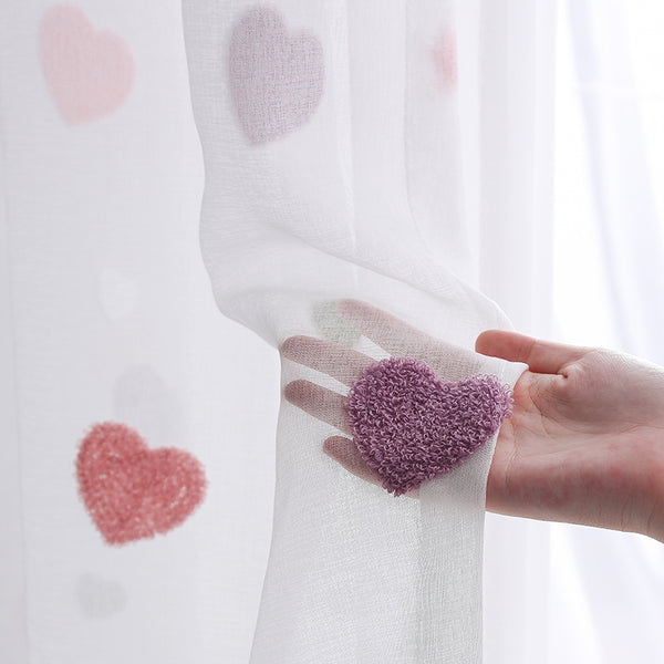 cortina blanca corazones cortina bonita hearts curtains