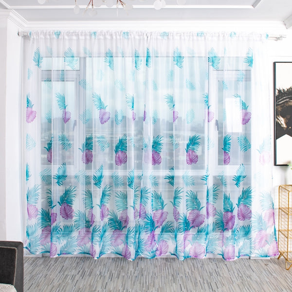 cortinas de gasa floral