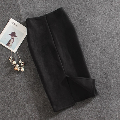 falda de tubo terciopelo negra