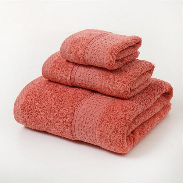juego de toallas rojas algodon