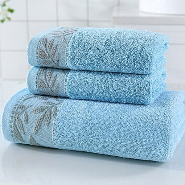 juego de toallas azul blanco