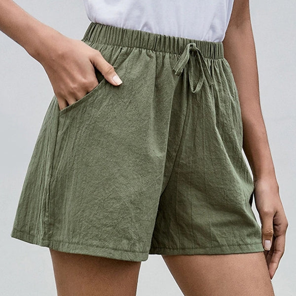 pantalon corto verde verano lino 