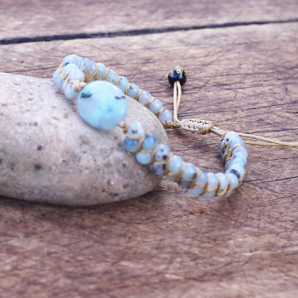 pulsera de piedra jaspe azul