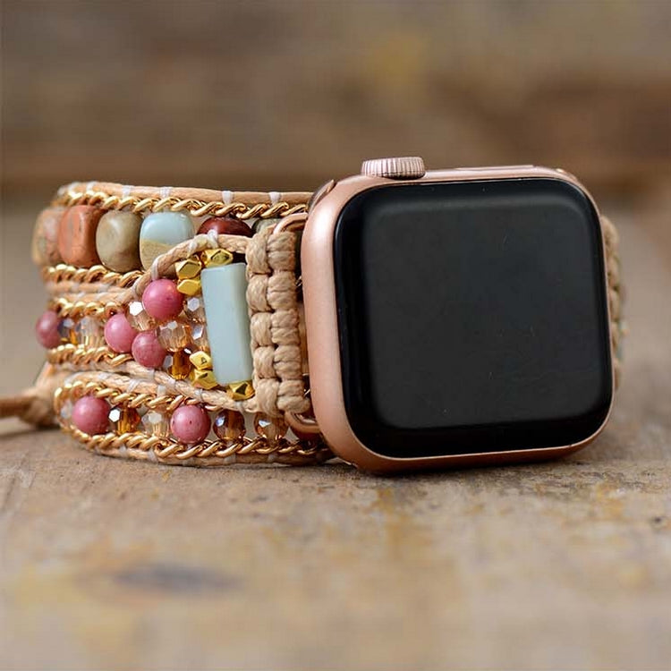 reloj pulsera pulsera con reloj piedras abalorios apple watch