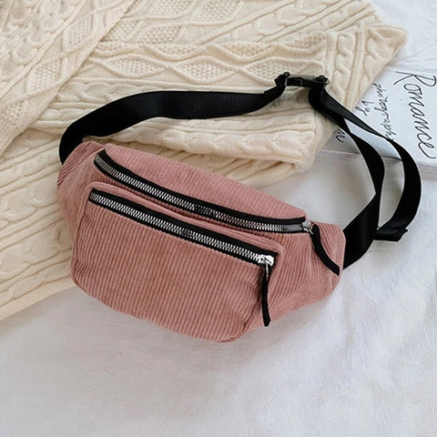 riñonera de pana riñonera con cremalleras fanny pack