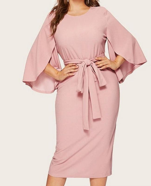 vestido rosa talla grande