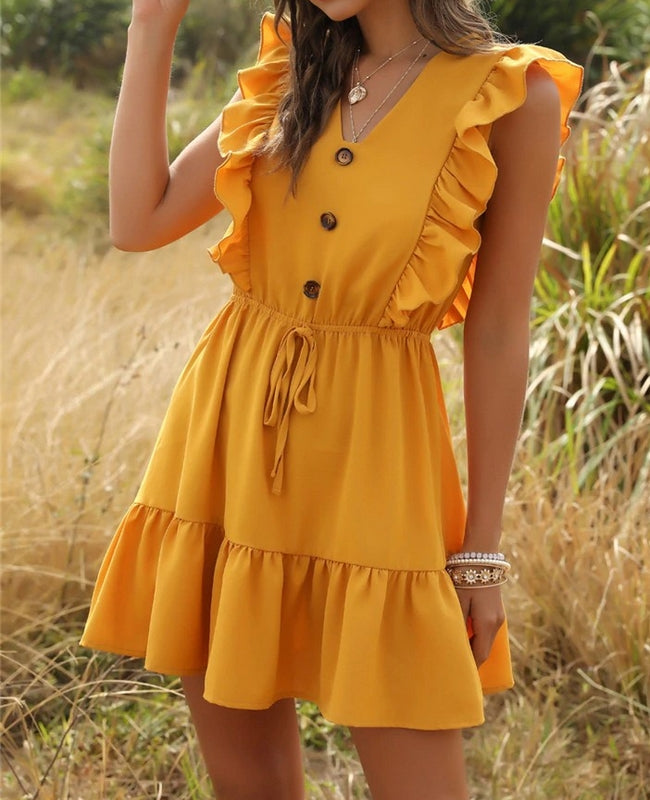 vestido amarillo de tirantes