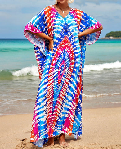 vestido de playa kimono vestido verano estampado 