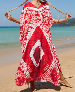 vestido de playa azul pareo kimono kaftan tunica verano