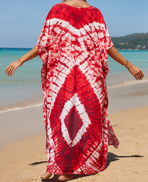 vestido de playa azul pareo kimono kaftan tunica verano