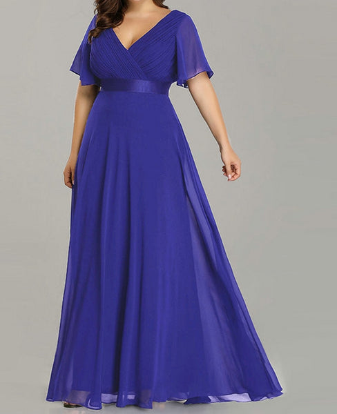 vestido talla grande azul añil
