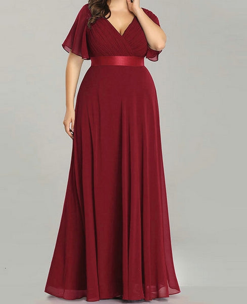 vestido rojo vino talla grande