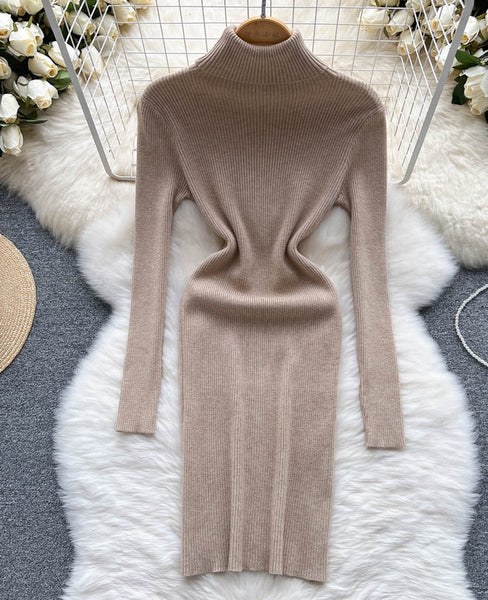 vestido invierno vestido manga larga vestido elastico