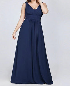 vestido largo talla grande azul