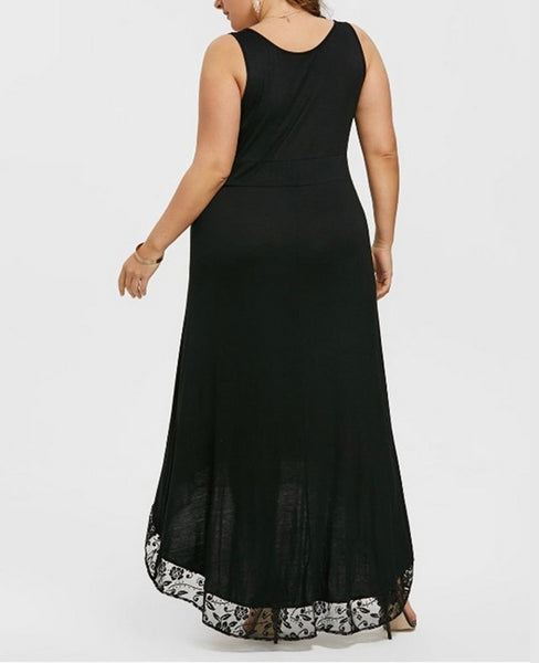 vestido negro talla grande elastico comodo talla big size vestido largo