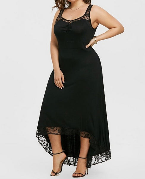 vestido negro talla grande elastico comodo talla big size vestido largo 