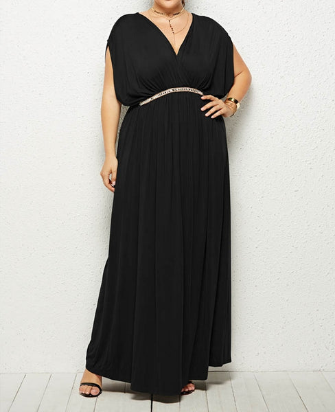 vestido negro elegante talla grande