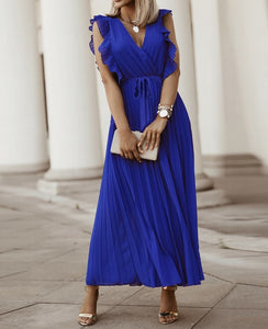 vestido tirante elegante azul princesa
