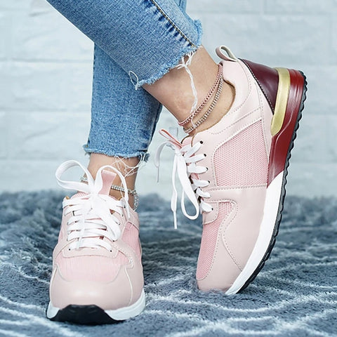zapatillas deportivas rosas blancas