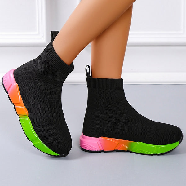 zapatillas negras zapatillas altas tipo bota deportivas calcetin 