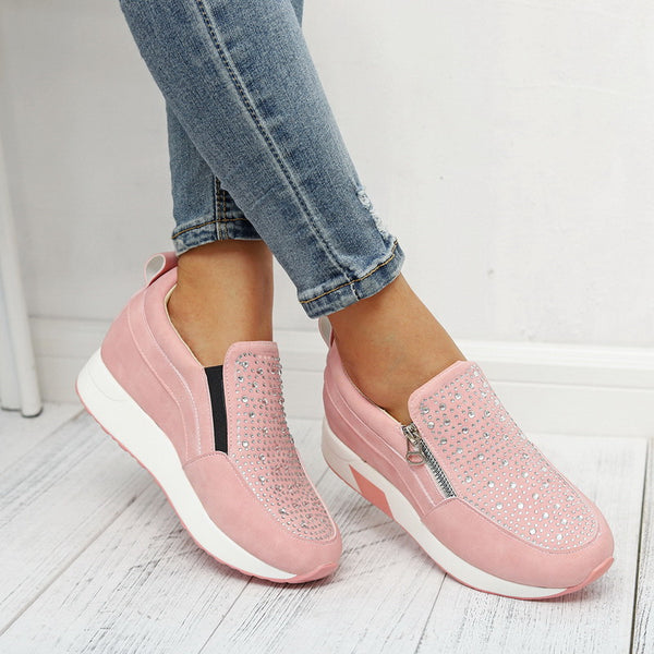 zapatillas rosas brillantes
