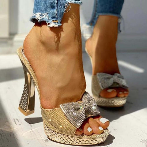 zapatos de tacon sandalias brillantes
